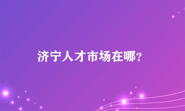 济宁人才市场在哪？