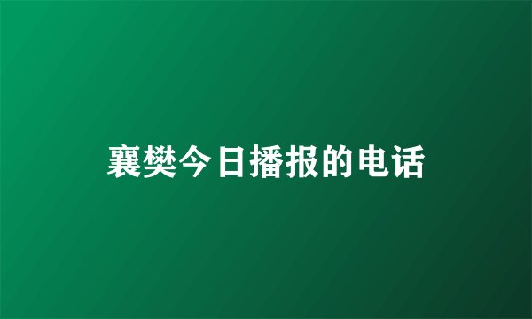 襄樊今日播报的电话
