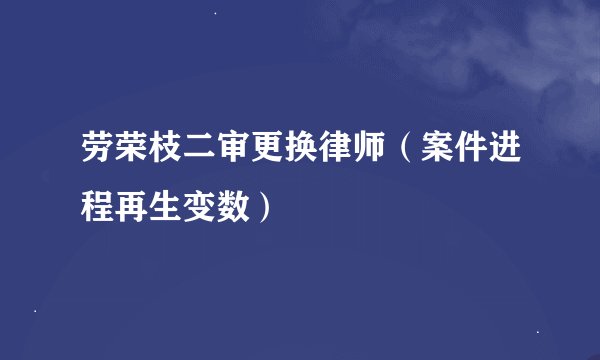 劳荣枝二审更换律师（案件进程再生变数）