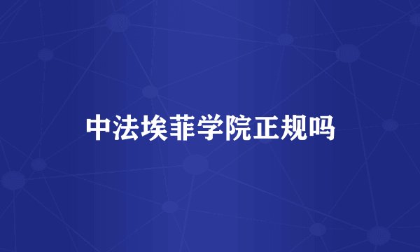 中法埃菲学院正规吗