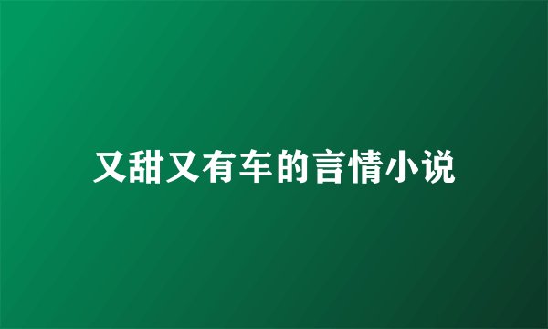 又甜又有车的言情小说