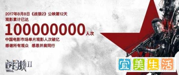 《战狼2》票房突破39亿 本周末有望达45亿