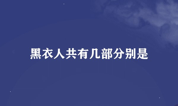 黑衣人共有几部分别是