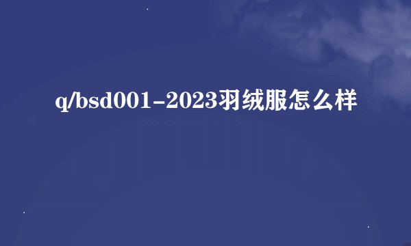 q/bsd001-2023羽绒服怎么样