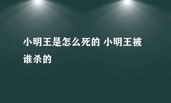 小明王是怎么死的 小明王被谁杀的