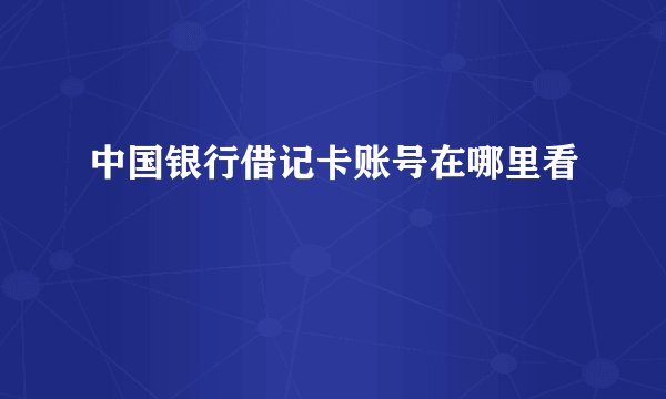 中国银行借记卡账号在哪里看