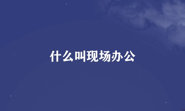什么叫现场办公