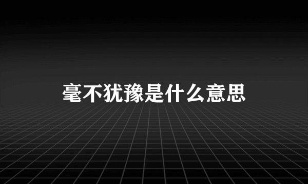 毫不犹豫是什么意思