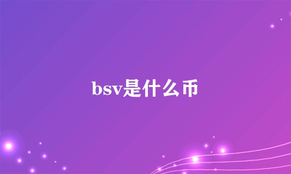 bsv是什么币