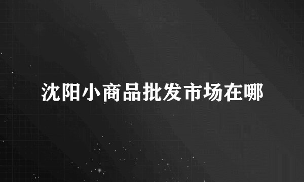 沈阳小商品批发市场在哪