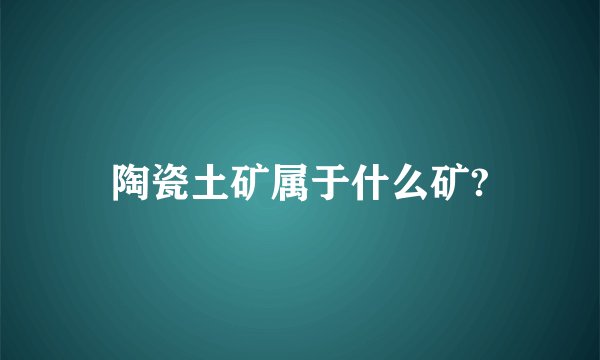陶瓷土矿属于什么矿?