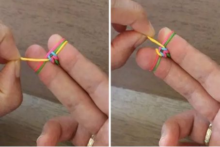 如何用小橡皮筋编织一条手链