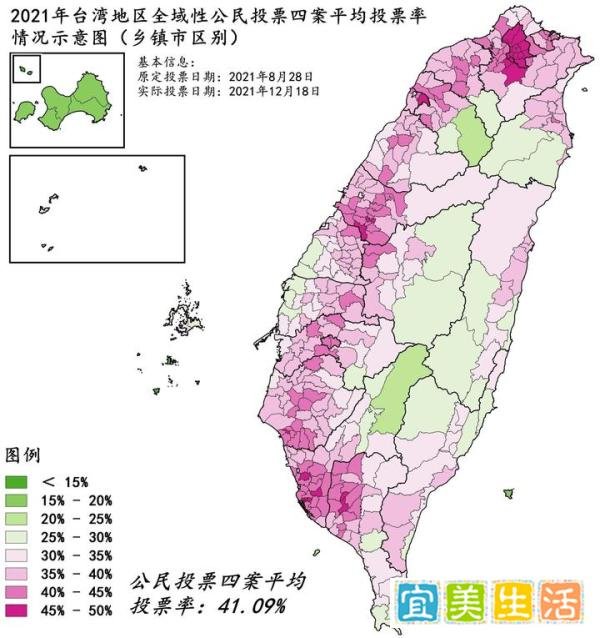 2021年台湾地区全域性公民投票案投票结果(四案联统——全台篇)