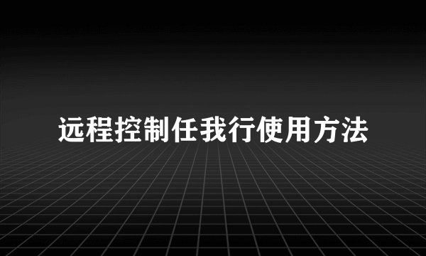 远程控制任我行使用方法