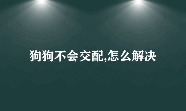 狗狗不会交配,怎么解决
