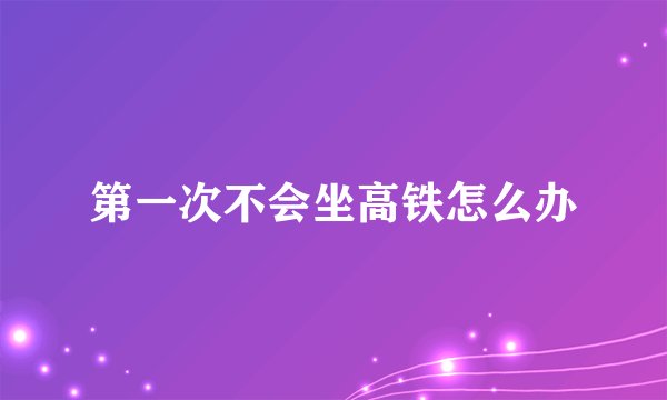 第一次不会坐高铁怎么办