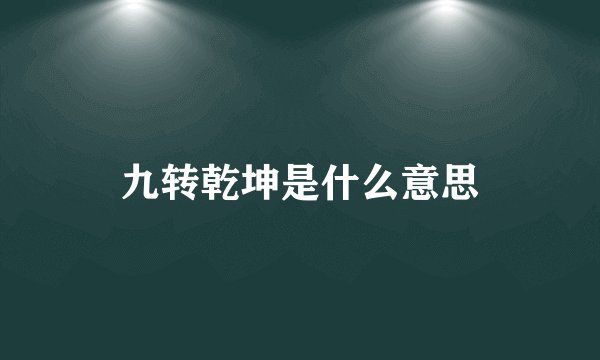 九转乾坤是什么意思