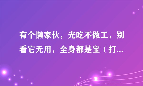 有个懒家伙，光吃不做工，别看它无用，全身都是宝（打一动物）谜底及原因