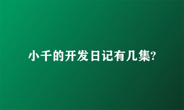 小千的开发日记有几集?