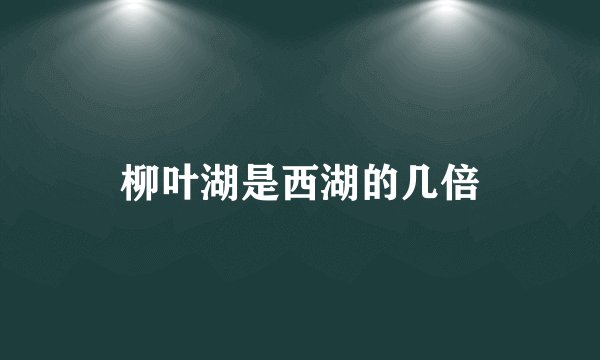 柳叶湖是西湖的几倍