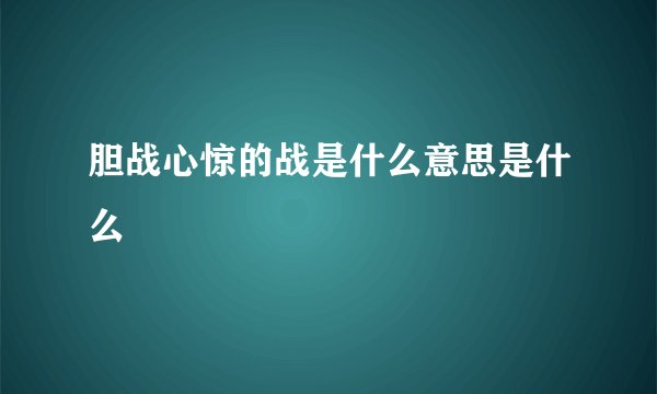 胆战心惊的战是什么意思是什么