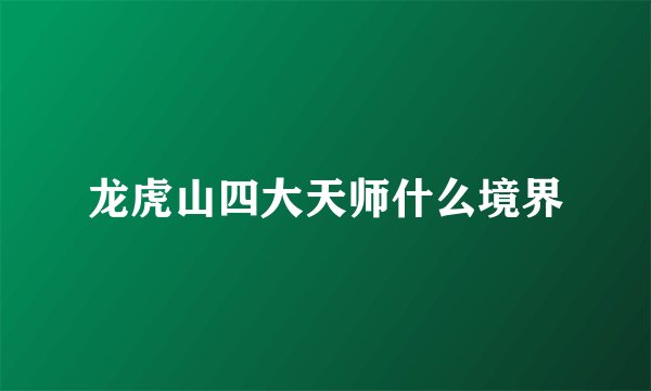 龙虎山四大天师什么境界