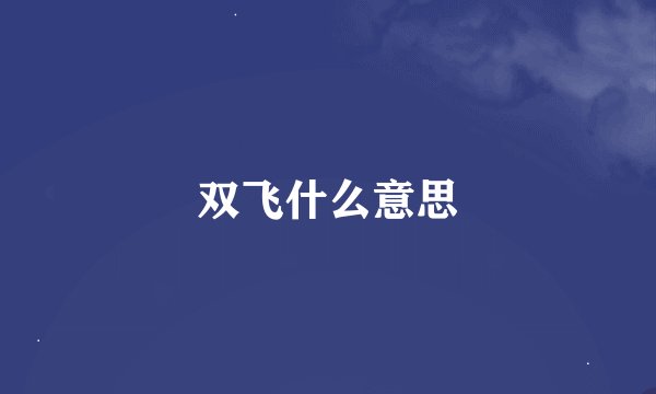 双飞什么意思