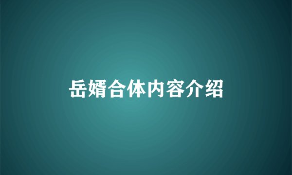 岳婿合体内容介绍