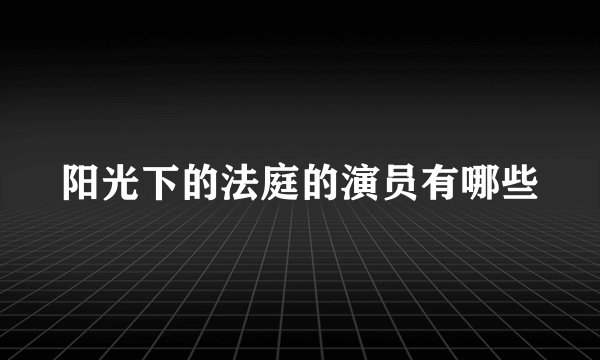 阳光下的法庭的演员有哪些