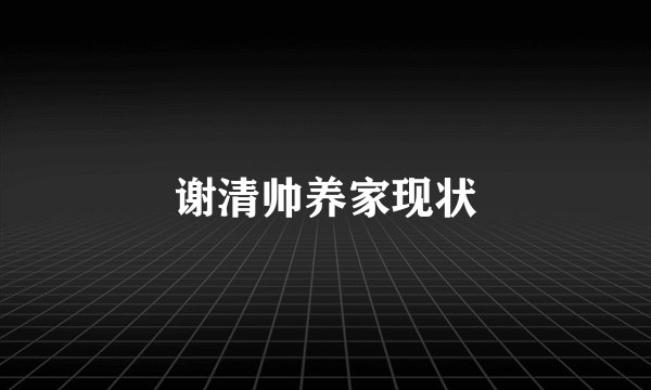 谢清帅养家现状