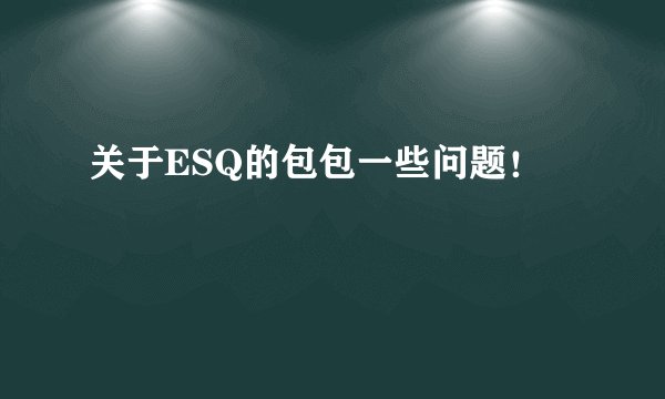 关于ESQ的包包一些问题！