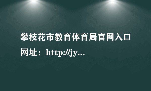 攀枝花市教育体育局官网入口网址：http://jytyj.panzhihua.gov.cn/