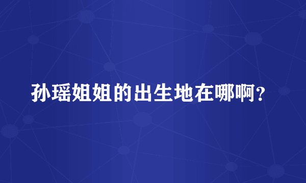 孙瑶姐姐的出生地在哪啊？