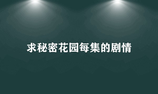 求秘密花园每集的剧情