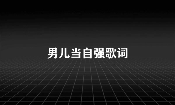 男儿当自强歌词