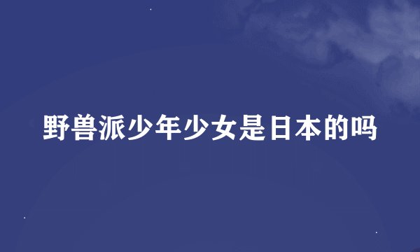 野兽派少年少女是日本的吗