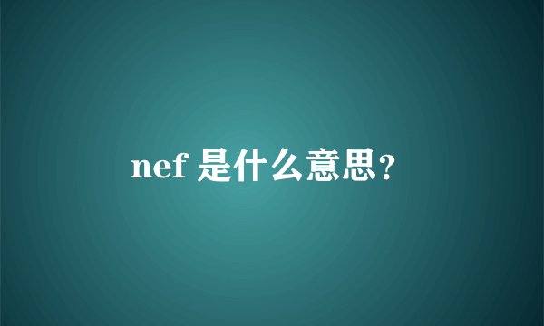 nef 是什么意思？