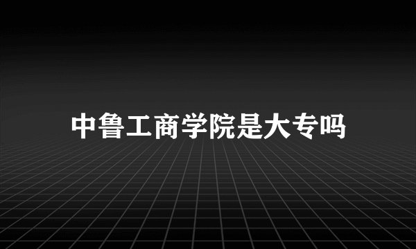 中鲁工商学院是大专吗