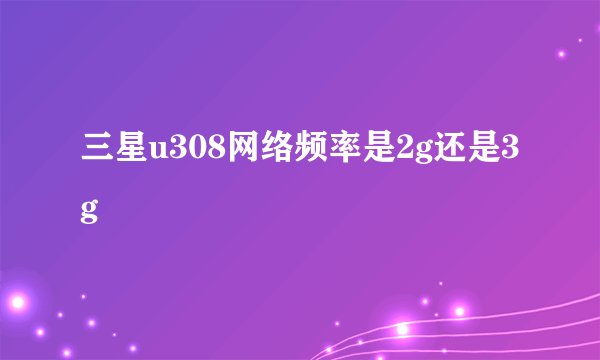 三星u308网络频率是2g还是3g