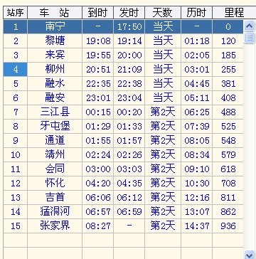 2012火车时刻表查询