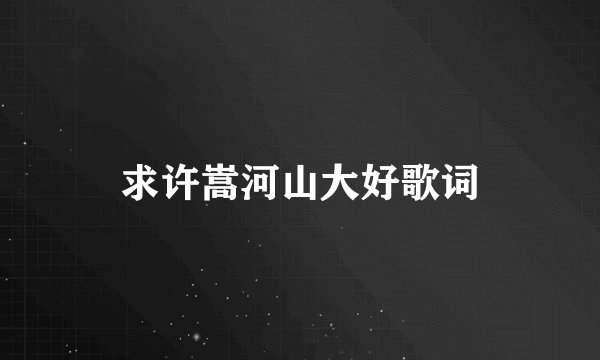 求许嵩河山大好歌词