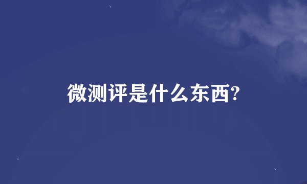 微测评是什么东西?
