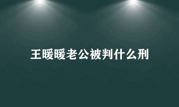 王暖暖老公被判什么刑