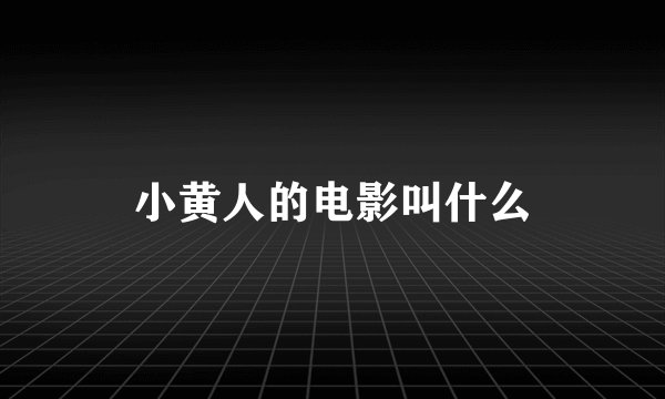 小黄人的电影叫什么