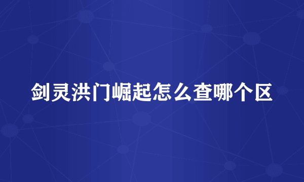 剑灵洪门崛起怎么查哪个区