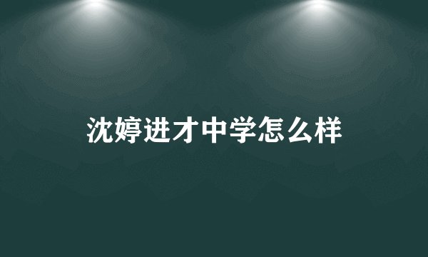 沈婷进才中学怎么样