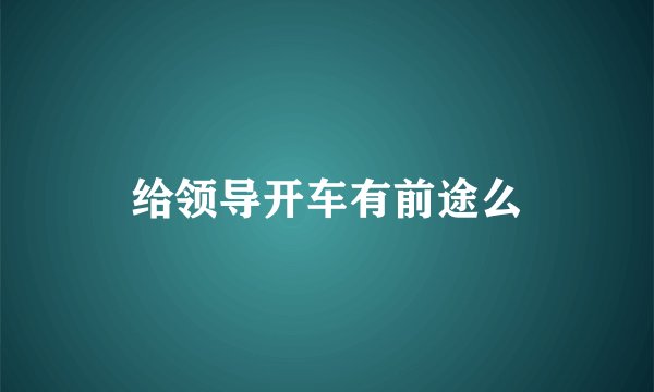 给领导开车有前途么