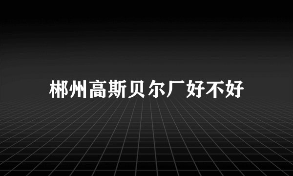 郴州高斯贝尔厂好不好
