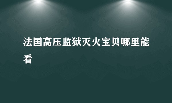 法国高压监狱灭火宝贝哪里能看