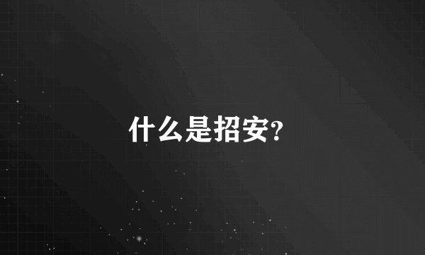 什么是招安？